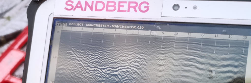 Display on GPR control unit showing detected sinkhole 